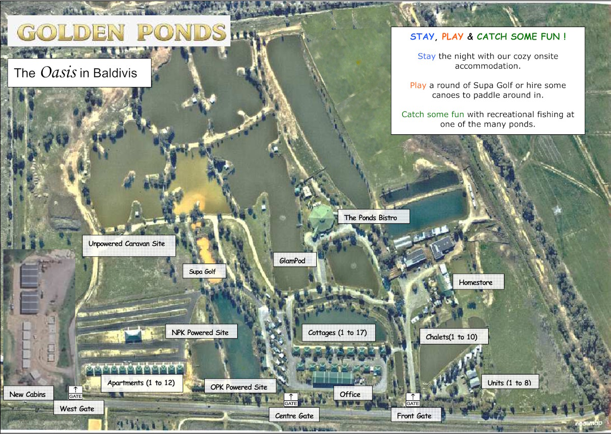 Golden Ponds Site Map